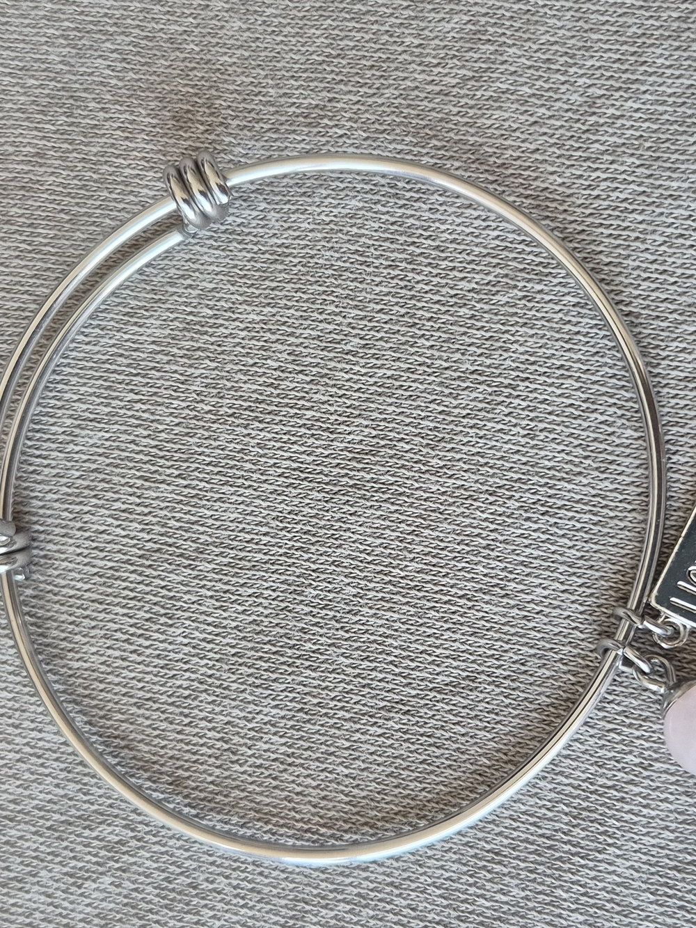 Silver Tone Adjustable Wire Bangle Bracelet - Women